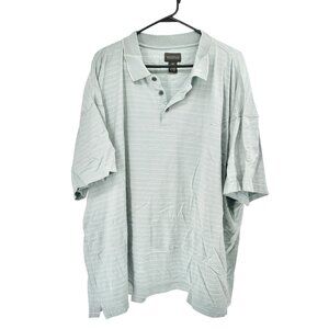 Alexander Lloyd Menswear Polo Shirt 4XB Light Blue Striped Mercerized Cotton